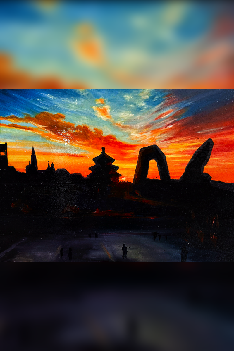 Artwork 10: Sunset Reflecting Two Worlds